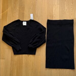 NWT Abercrombie & Fitch Black Sweater and Skirt Set